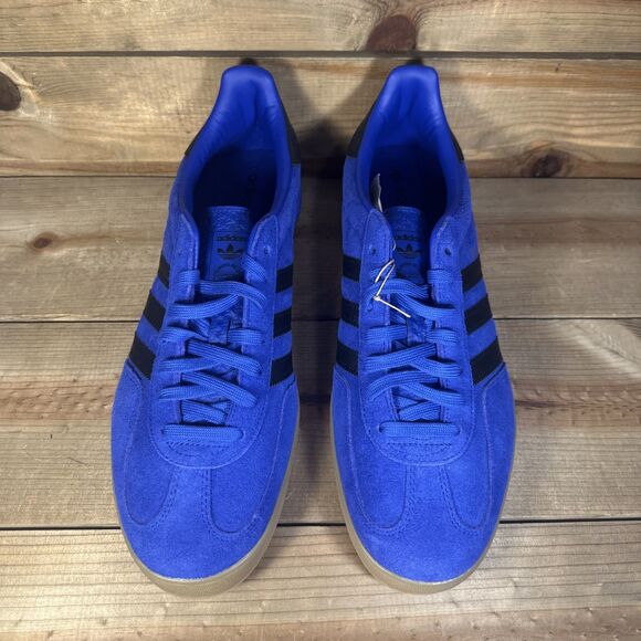 NEW Mens Size 14 - Adidas Gazelle Indoor “Lucid Blue Black” Low Top Shoes JR6302
